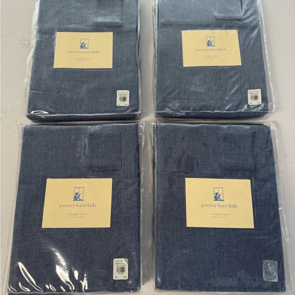 (Set of 4) Pottery Barn Kids Chambray Panel (Belt Loop Construction)